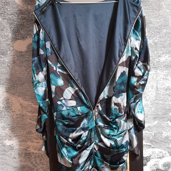 Silk Mini Dress Size XS Guess by Marciano Bodycon Clubwear Long Sleeve - Picture 9 of 15